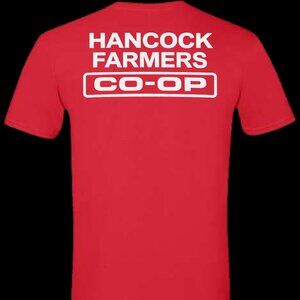 Hancock Farmers Co-Op Short Sleeve Crew Neck T-Shirt RED